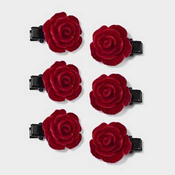 Salon Hair Clip Velvet Roses Set 6pc - Wild Fable™ Red