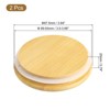 Unique Bargains Wide Mouth Mason Jar Bamboo Lids with Silicone Sealing Rings 2 Pcs - 2 of 4
