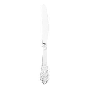 Smarty Had A Party Shiny Baroque Silver Plastic Knives - 600 pcs - 1 of 4