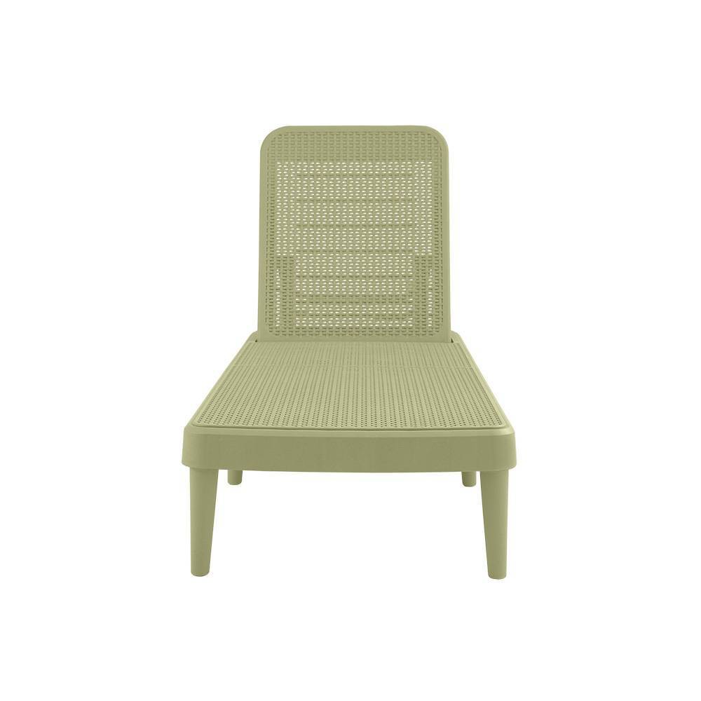 Photos - Garden Furniture Lagoon Tahiti Rattan Patio Chaise Lounge Green  