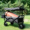 FURNIinspire Outdoor Serving Carts Collapsible Wagon Foldable with Removable Canopy Wheels for All-Terrain Brake for Camping, Black, 35.4"*19.7"*44.5" - 2 of 4