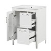 ChicFurnit Bathroom Vanity 24 Inch Bathroom Vanity with Sink for Bathroom Vanity Cabinet Two Drawers Door Adjustable Shelf, White, 24"*18.3"*33.2" - 2 of 4