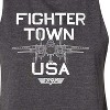 Women's Top Gun Property Of Fighter Town Graphic Racerback Tank - Heather Charcoal - Small - 2 of 3