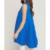 Women's Collared Sleeveless Tiered Tunic Top - entro - 3 of 4