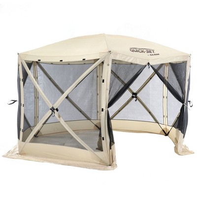 Clam Quick Set Escape 12 X 12 Foot Portable Pop Up Outdoor Camping Gazebo  Canopy Shelter Tent With Carry Bag And Wind Panels (3 Pack), Tan : Target