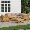 vidaXL Garden Lounge Set Taupe, Natural wood - 2 of 4