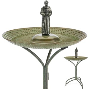 Good Directions 34" Saint Francis Copper Bird Bath - Green & Blue - 1 of 4