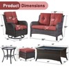 Gymojoy 7 Piece Outdoor Wicker Loveseat Sofa with Patio Swivel Glider Chairs with Coffee Table and Ottoman Sets - 3 of 4