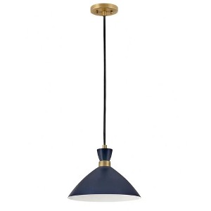 Lark Simon 1 - Light Pendant in  Matte Navy/Heritage Brass - 1 of 4