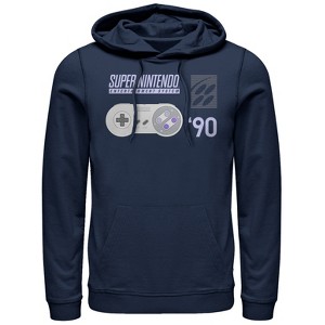Men's Nintendo SNES Controller '90 Pull Over Hoodie - 1 of 3
