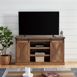 Farmhouse Sliding Barn Door TV Stand for TVs up to 60" - 1 of 4
