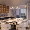 LNC Amaduz 6-Light 27" Modern Wagon Wheel Cone Large Chandelier, Gold with Seeded Cone Glass - 2 of 4