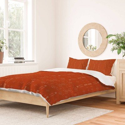 Grace Saona Pattern Terracota 100% Cotton Duvet Set - Deny Designs