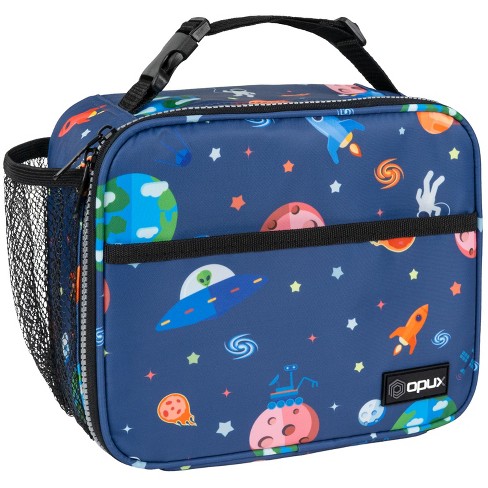 Opux Space Astronaut Lunch Bag, Soft Insulated Lunch Box for Kids, Boys, Girls, Reusable, Portable, Waterproof, Durable