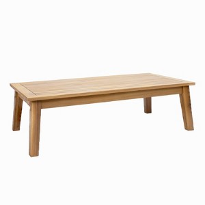 Sunnydaze Bodie Acacia Wood Outdoor Coffee Table with Natural Oil Finish - 45.25" W - 1 of 4