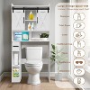 Over The Toilet Storage Cabinet, Space-Saving Toilet Rack with Barn Doors & Paper Holder Stand for Bathroom & Laundry Room,Organizer - 4 of 4