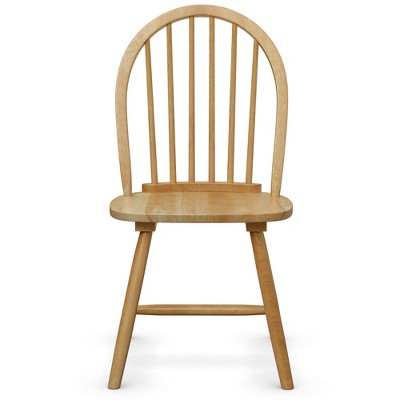 Classic Windsor-Style Natural Wood Spindleback Side Chair Set of 2