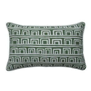 Mini Squares Grass Lumbar Throw Pillow Green - Pillow Perfect