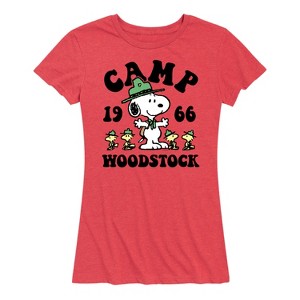 Women's - Peanuts - Camp Woodstock Short Sleeve Graphic T-Shirt - 1 of 4