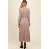 Pinkblush Mocha Ribbed Knit Side Slit Maternity Midi Dress - 3 of 3