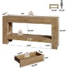 Lantine 63" Wooden Console Table with 2 Drawers, Farmhouse Entryway Table with Storage Shelf, Sofa Table for Living Room, Hallway - 3 of 4