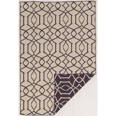 5'x8' Salonika Trellis Area Rug Purple - Linon