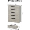 Jojoka 5 Drawer Dresser for Bedroom,Grey - 2 of 4