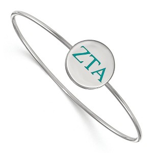 Black Bow Jewelry Sterling Silver Zeta Tau Alpha Greek Life Bangle Bracelet 7 Inch - 1 of 3