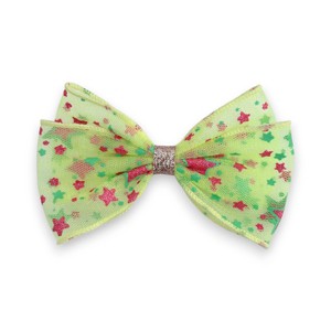 Summer Crystal - Starry Tulle Bow Hair Clip - 1 Pack - 1 of 4