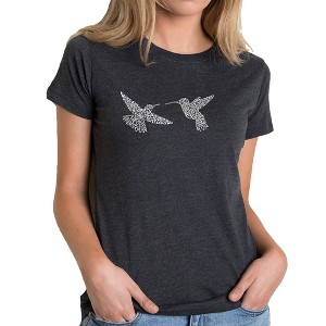 LA Pop Art Hummingbirds - Women's Premium Blend Word Art T-Shirt - 1 of 4