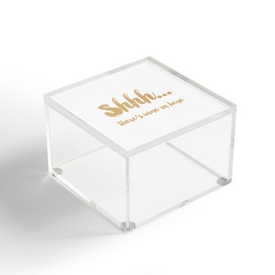 Allyson Johnson Shhh There's Wine in Here 4" x 4" Acrylic Box - Deny Designs