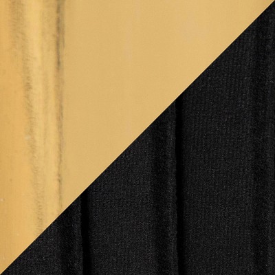 Fran Pleated Black Velvet and Gold Metal Dining Chairs (Set of 2)