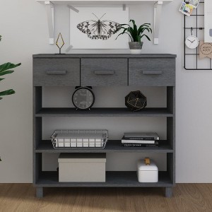vidaXL Console Table HAMAR Dark Gray 35.4 in.x13.8 in.x35.4 in. Solid Wood Pine - 1 of 4