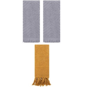 REGALWOVEN 3 Packs Cotton Soft and Absorbent Bathroom Turkish Hand Towels with tassel - 1 of 4