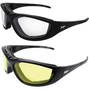 2 Pairs of MotoFrames Patriot Safety Motorcycle Glasses with Yellow, Clear Lenses - 1 of 4