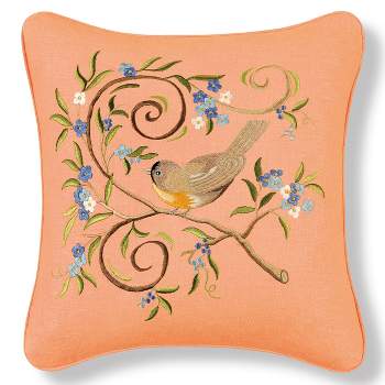 C&F Home 16" x 16" Bird On Orange Feather Down Throw Pillow