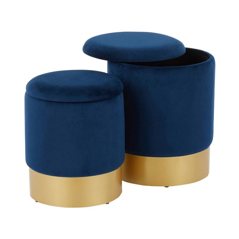 Set of 2 Marla Contemporary Glam Nesting Ottomans - LumiSource, 4 of 12