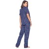Ashford & Brooks Women's Woven Short Sleeve Shirt and Pajama Pants Set - 3 of 4