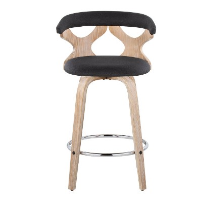 Set of 2 Gardenia Counter Height Barstools - LumiSource: Swivel, Upholstered, Foam-Filled
