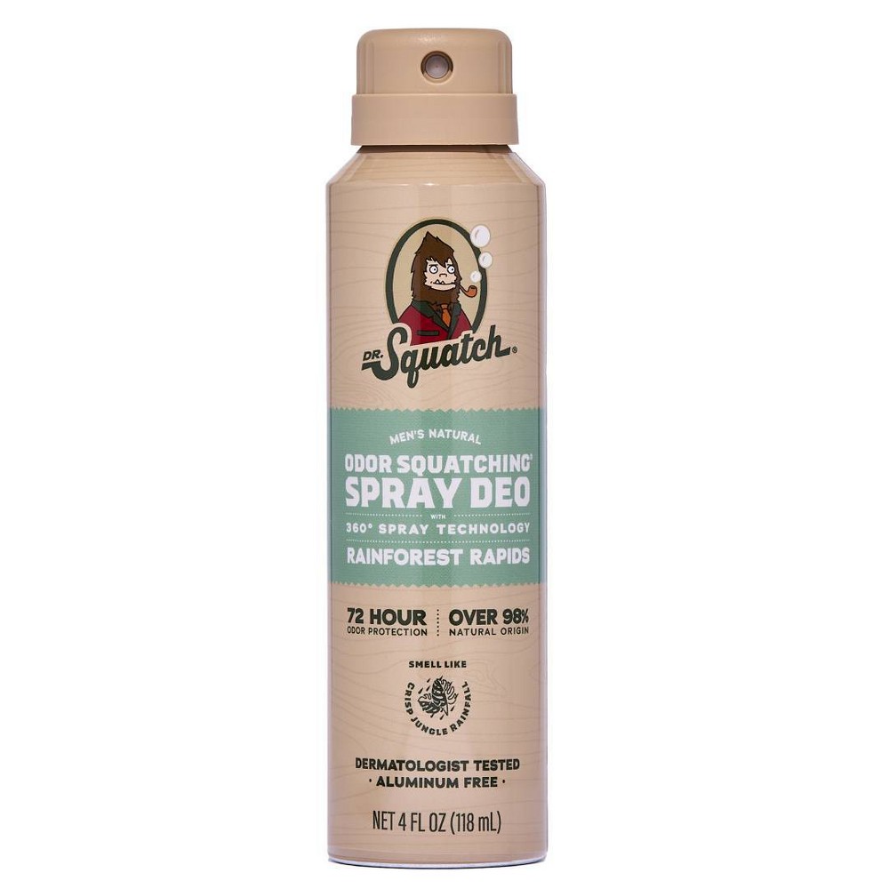 DR. SQUATCH Men's Deodorant Spray - Natural Rainforest Rapids - 4 fl oz