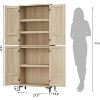 71" Farmhouse Tall Storage Cabinet, Adjustable Shelves & 4 Doors - Bathroom Pantry Organizer for Kitchen, Dining Room and office - 2 of 4