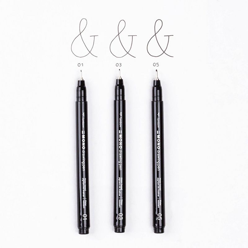 3ct Pen Set MONO Drawing Black, 3 of 15