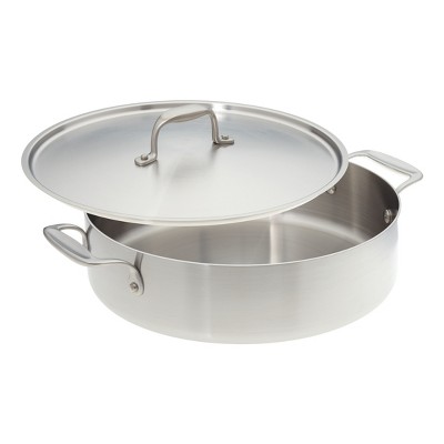 American Kitchen Cookware Stainless Steel 12 Inch Covered Casserole Pan