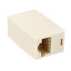 Unique Bargains RJ45 Double Female Telephone Adapter Connector Beige - 4 of 4