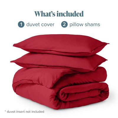 King/California King Red Ultra-Soft Microfiber Duvet Cover Set