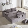 NicBex Couches for Living Room 108" Upholstered Modular L Shape Sectional Sofa Couch Chenille Set Free Combination With 6 Pillows for Bedroom, Grey - 4 of 4