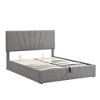 Full/Queen Size Linen Upholstered Platform Bed with a Hydraulic Storage System, 4L -ModernLuxe - 4 of 4