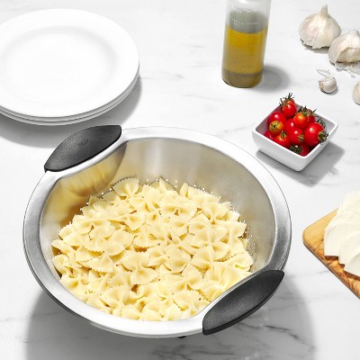OXO 5 Quart Stainless Steel Colander with Soft-Grip Handles