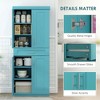 Resenkos Modern Freestanding Pantry with Doors, Drawer and Adjustable Shelving, Turquoise Blue - 3 of 4