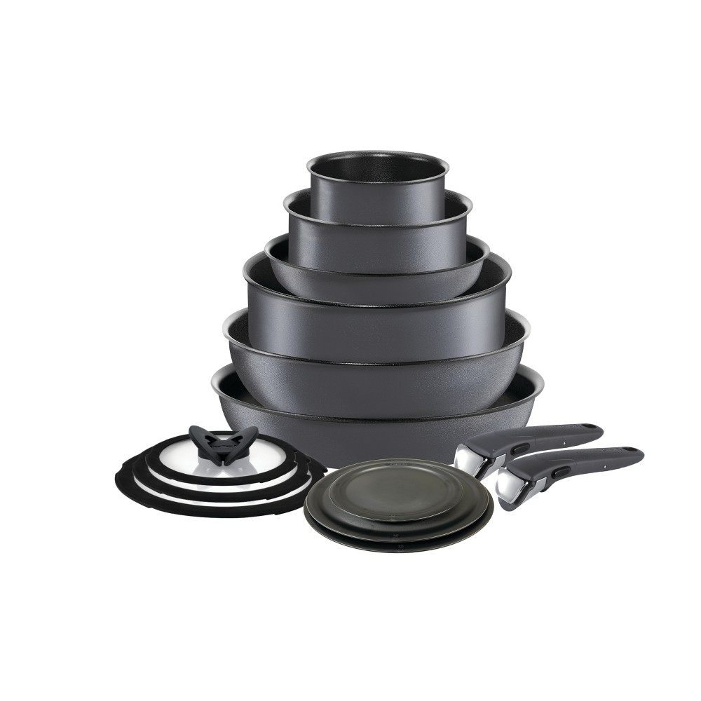 T-Fal 14pc Ingenio Expertise Nonstick Cookware Set Gray